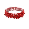 thumbnail image 1 of Coastal Jewelry Polished Red Dyed Coral Beaded Bracelets (Set of 3), 1 of 2