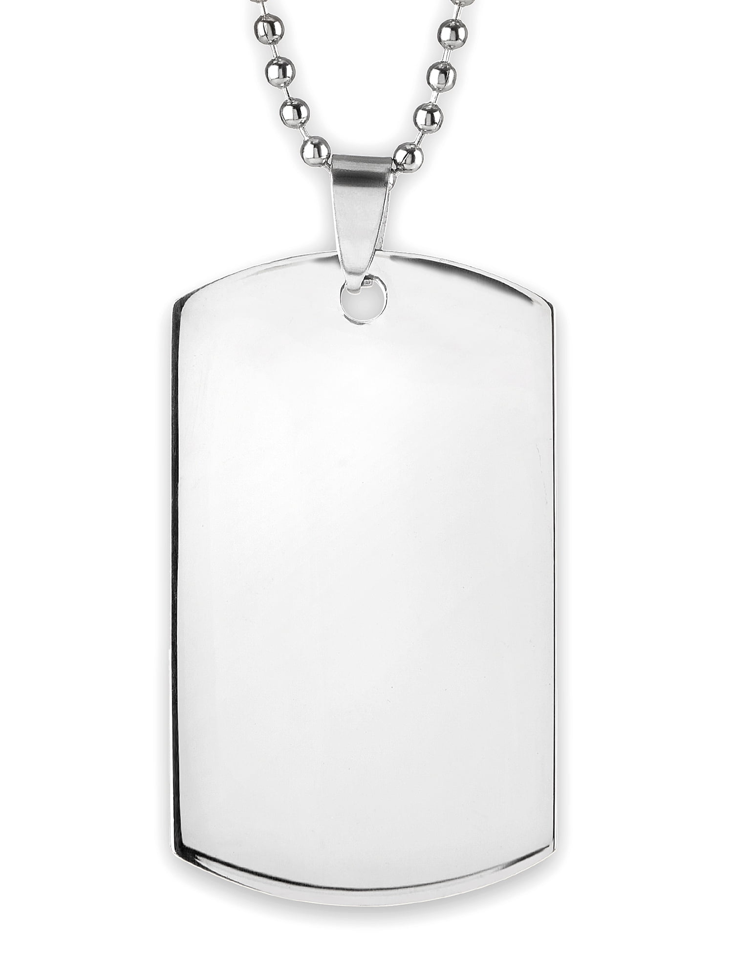 Extra Large Plain, Blank Dog Tag Pendant, Charm in 18K White Gold