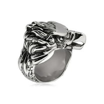 West Coast Jewelry Men's Antiqued Finish Eagle Stainless Steel Ring