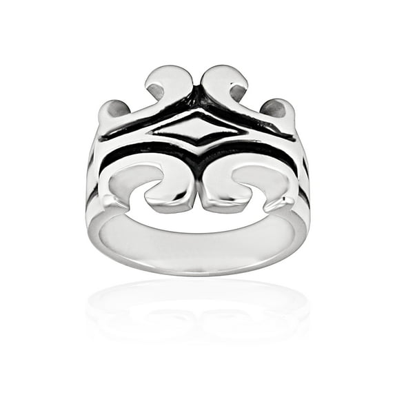 West Coast Jewelry Men's Sideways Fleur De Lis Stainless Steel Ring