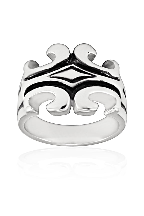 Men's Sideways Fleur De Lis Stainless Steel Ring
