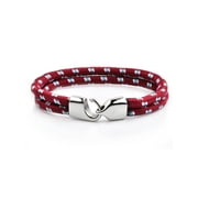 Coastal Jewelry Stainless Steel Red Colored Rope Bracelet - 8.5 Inches
