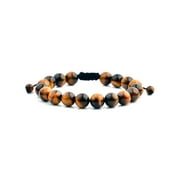 WEST COAST JEWELRY Coastal Jewelry Tiger's Eye Stone Beaded Adjustable Bracelet (10mm)