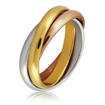 ELYA Jewelry Women's Intertwined Triple Band Tri Color Steel Ring