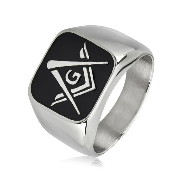 West Coast Jewelry Men's Masonic Shield Two Tone Steel Ring