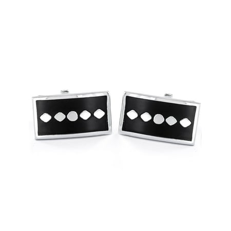 West Coast Jewelry Men's Geometric Two Tone Rectangle Cufflinks