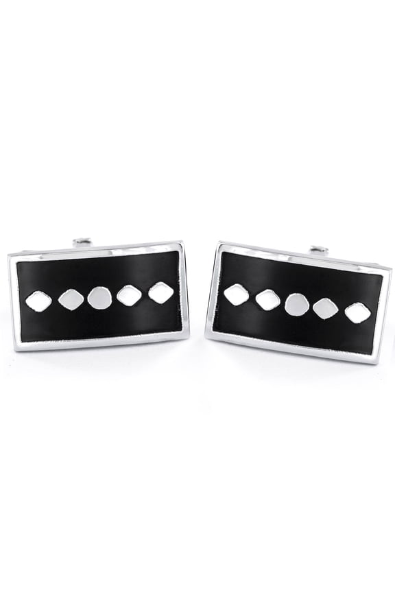 Men's Geometric Two Tone Rectangle Cufflinks