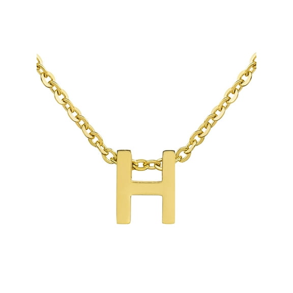 ELYA Jewelry Women's 18k Gold Overlay Initial Necklace (18") - Letter H