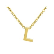 Coastal Jewelry Women's 18k Gold Overlay Initial Necklace (18") - Letter L