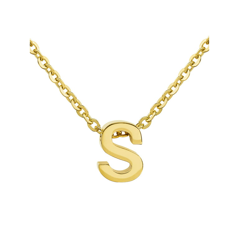 14K Gold Filled Initial Charm Necklace Petite