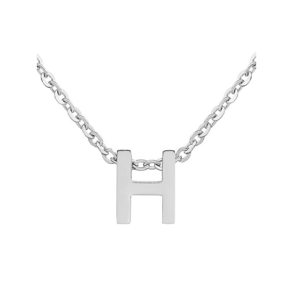 ELYA Jewelry Women's Initial Stainless Steel Necklace (18") - Letter H