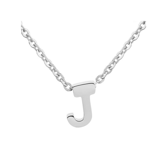ELYA Jewelry Women's Initial Stainless Steel Necklace (18") - Letter J
