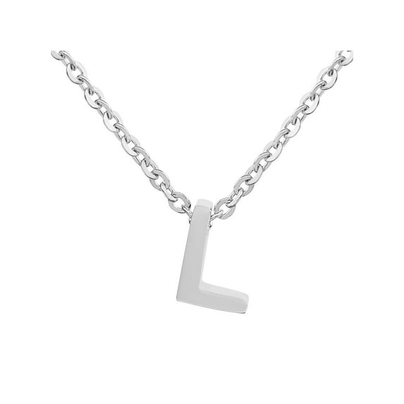 ELYA Jewelry Women's Initial Stainless Steel Necklace (18") - Letter L