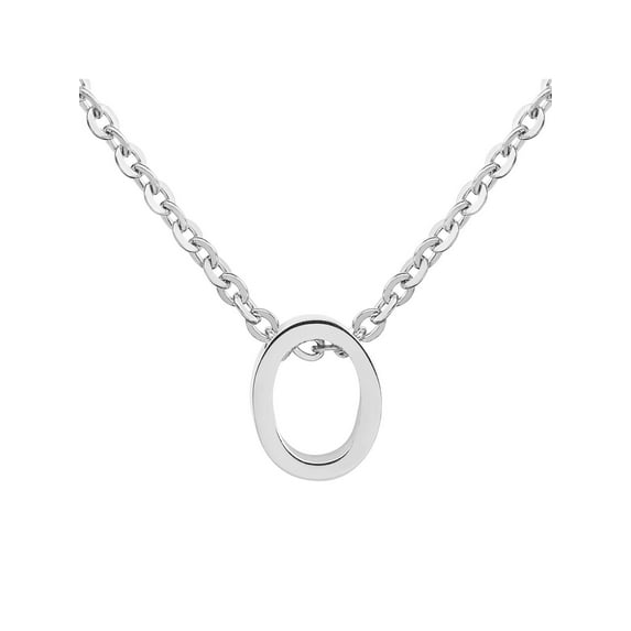 ELYA Jewelry Women's Initial Stainless Steel Necklace (18") - Letter O