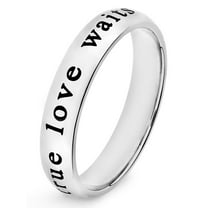 ELYA Jewelry Women's Laser Engraved 'True Love Waits' Steel Ring
