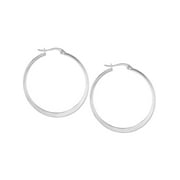 Coastal Jewelry Women's Polished Stainless Steel Hoop Earrings (38mm)