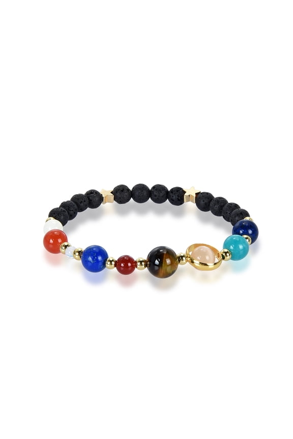 Jewelry Women's Solar System Natural Stone Beaded Stretch Bracelet