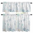 thumbnail image 1 of Coastal Kitchen Curtains Sets for Windows 36 Inch Length, Turquoise Blue Turtle Starfish Coral Jellyfish Rod Pocket Window Treatments Tier Curtains and Valances Set for Bedroom/Bathroom, 1 of 8
