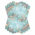 thumbnail image 1 of Coastal Kitchen Towels Set of 4, Water Absorbent Dish Towel, Summer Nautical Beach Coral Starfish Blue Ombre Decorative Hand Towels - Quick Drying Cloth for Cooking Baking, 18x28 Inch, 1 of 8