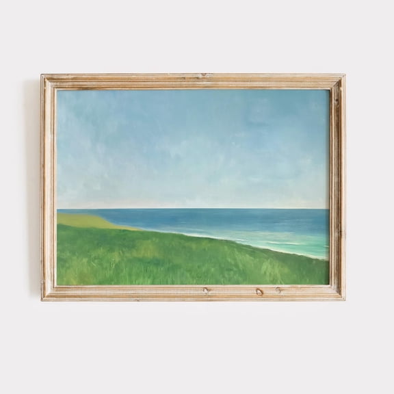 Coastal Landscape Colorful Ocean View Poster Unframed Paper Print