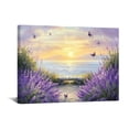 thumbnail image 1 of Coastal Lavender Wall Art Purple Lavender Flowers Pictures Sunset Floral Canvas Prints Seascape Beach Theme Paintings for Bathroom Decor Frame, 1 of 5
