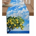 thumbnail image 1 of Coastal Lemon Table Runner Cotton Linen 36 Inch Holiday Dresser Scarves, Summer Ocean Sea Yellow Fruits Leaf Tree Tablerunner for Kitchen Coffee Dining Bedroom Dinner Scarf Décor 13''x36'', 1 of 9