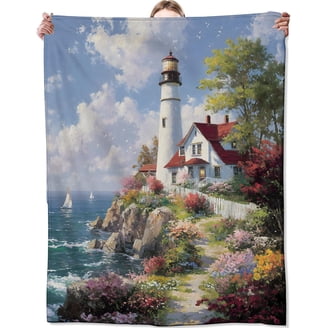 Lighthouse Theme Throws Cozy Nautical Blankets