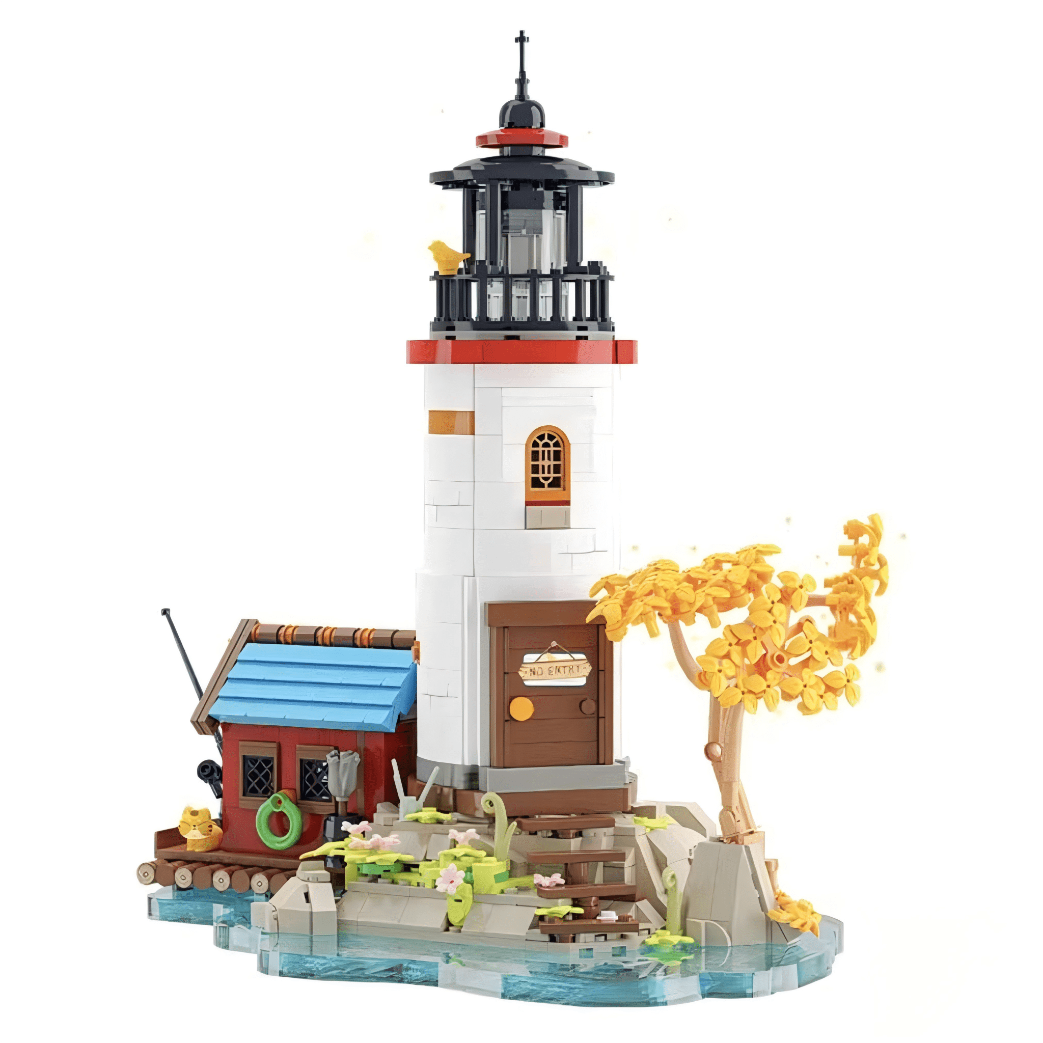 Coastal Lighthouse & Boathouse Building Blocks Set, Autumn Island ...