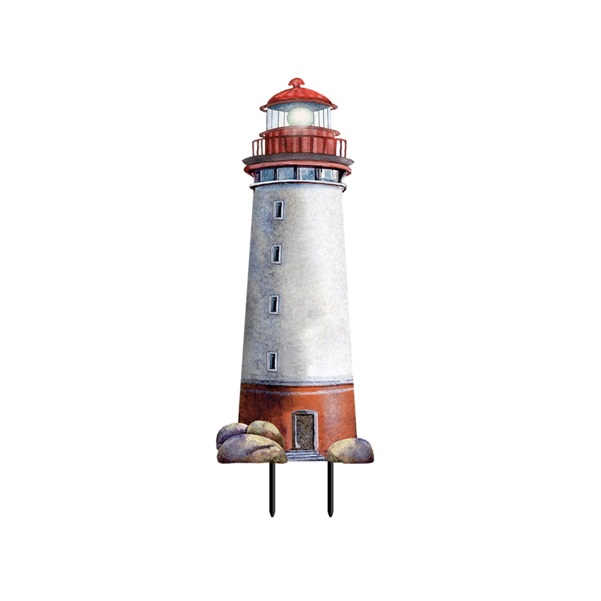 Coastal Lighthouse Freestanding Metal Lawn Art 32.5" x 10.5"