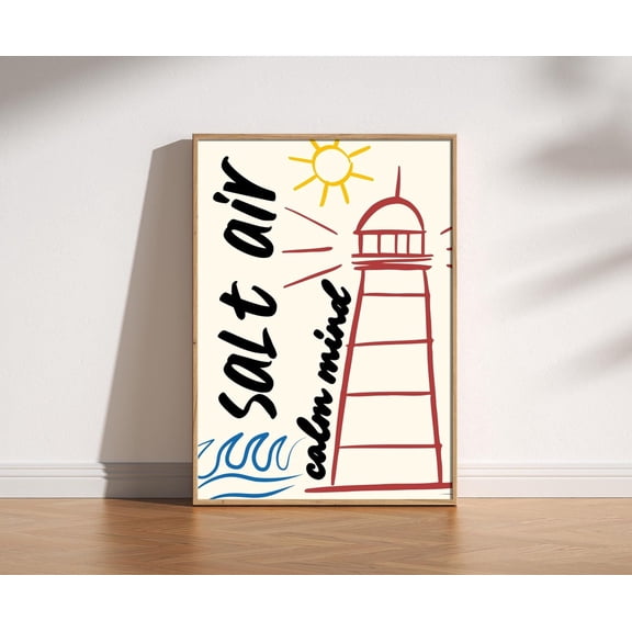 Coastal Lighthouse Mid Century Wall Poster Unframed Paper Print