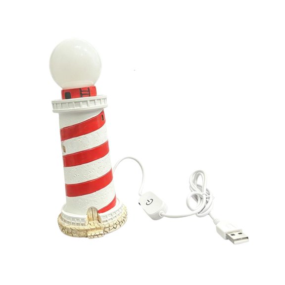 Coastal Lighthouse Night Light with Button Control for Bedside Use