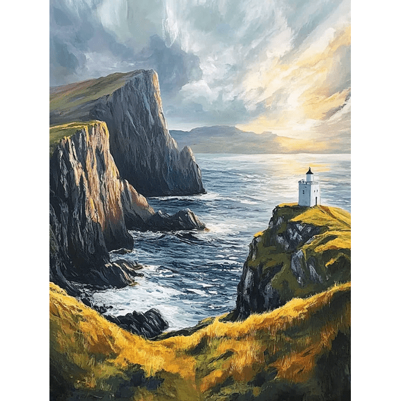 Coastal Lighthouse Sunset Canvas Print/Wall Art Perfect for Living RoomOffice Bathroom and Hallway Decoration.