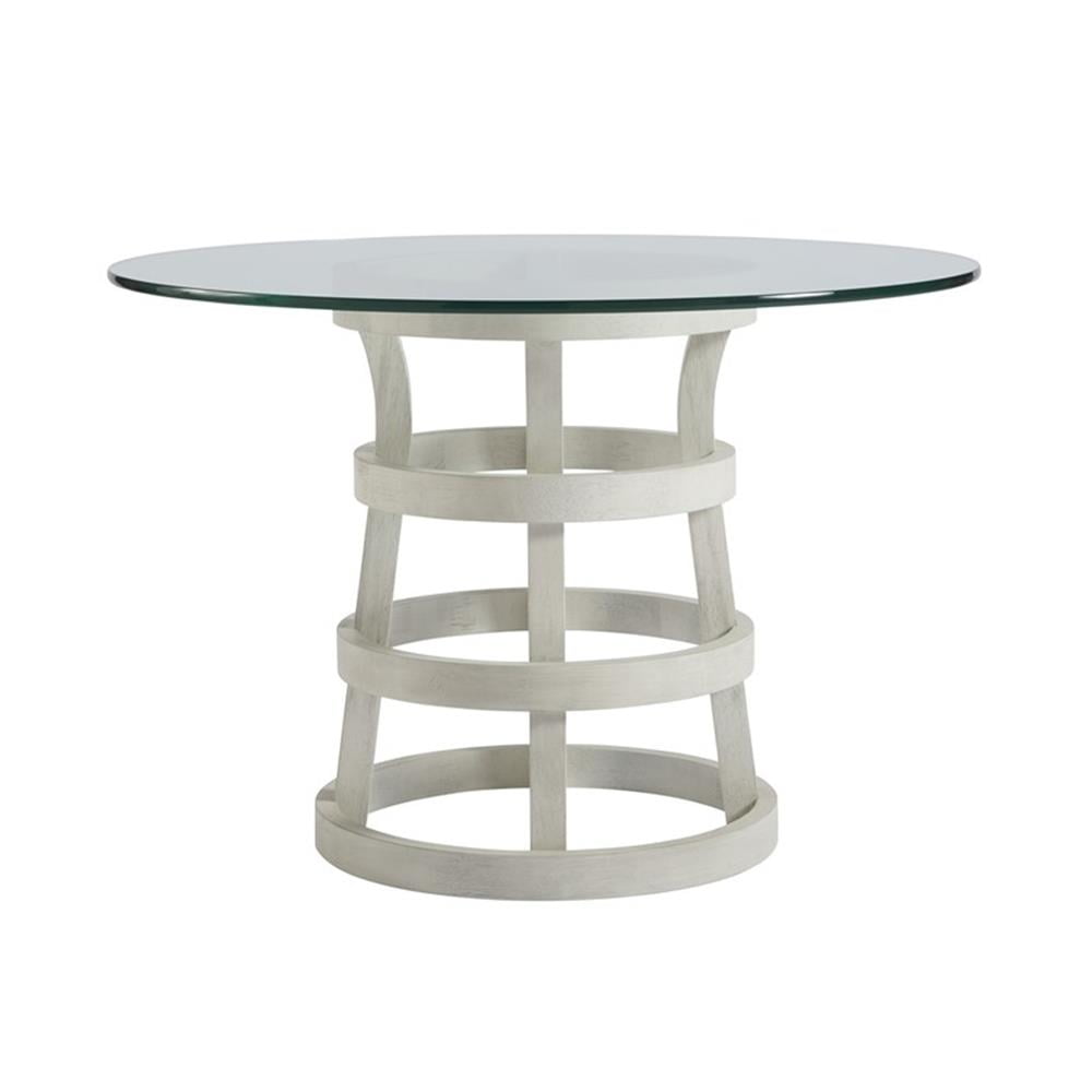 Coastal Escape 44" Round Glass & Wood Dining Table in Sandbar