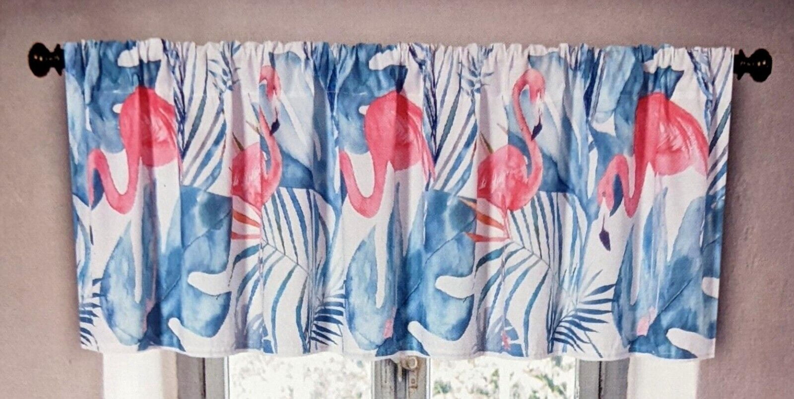 Coastal Living FLAMINGO Window Valance, 72" x 16" by DeLeon