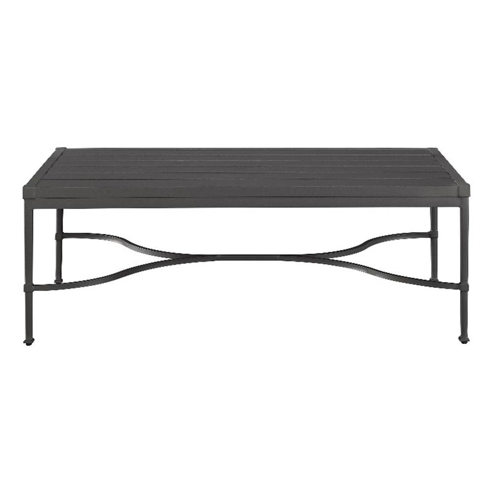 Gray Aluminum Rectangular Outdoor Dinner Table with X-Base