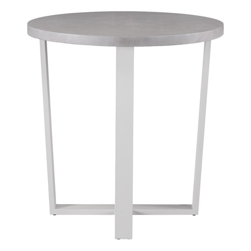 Gray Aluminum Round Outdoor Pub Table with X-base