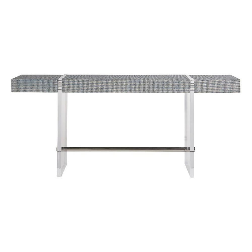 Vineyard Haven 70'' Blue Seagrass Console Table with Acrylic Legs