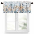 thumbnail image 1 of Coastal Marine Life Valances for Windows Beige Starfish Blue Plant Leaves Gradient Valance Curtains Rod Pocket Bathroom Small Window Treatments for Kitchen Living Room Bedroom, 42"x12", 1 of 7