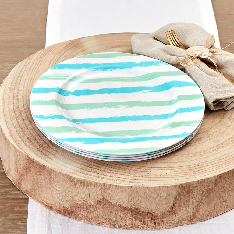 Coastal Melamine Dinnerware Set of Dinner Plates