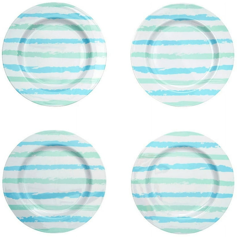 Coastal Melamine Dinnerware Set of 4 Dinner Plates