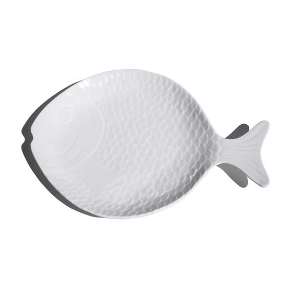 Coastal Melamine Fish Serving Platter - White - 15" x 11.1"