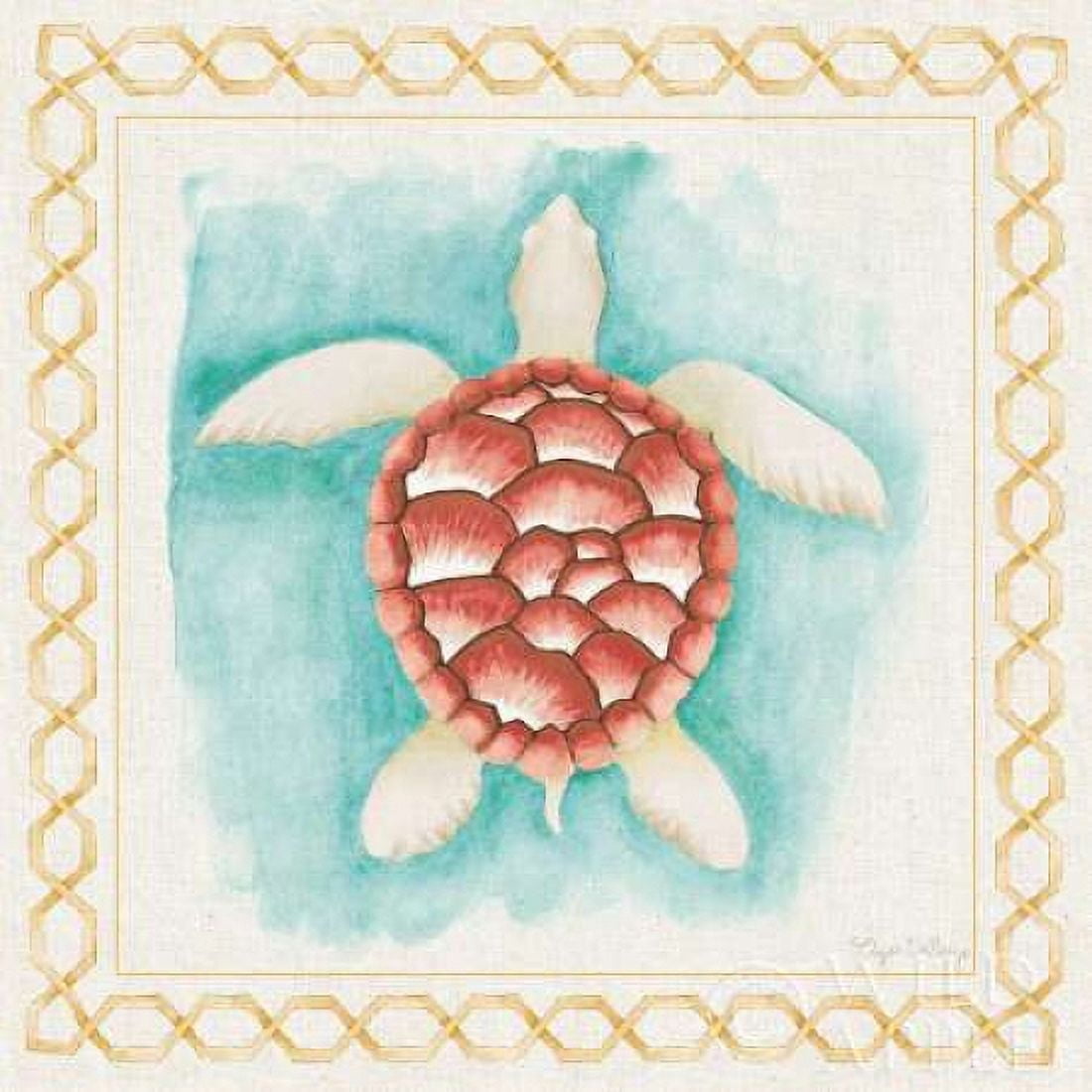 Coastal Mist Sea Turtle Canvas Art - Elyse DeNeige (24 x 24)