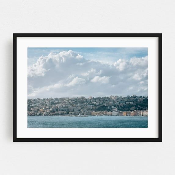 Coastal Napoli - Naples Campania Italy Photography Black Framed Wall Art Print 20 x 30 inches