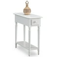 thumbnail image 1 of Leick Home 20017-WT Coastal One Drawer Narrow Side Table with Shelf, Orchid White, 1 of 13