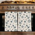 thumbnail image 1 of Coastal Nautical Kitchen Towels Set of 4, Ocean Vintage Blue Anchor Love Heart Absorbent Dish Towels for Kitchen, Microfiber Hand Towel, Quick Drying Tea Towel for Cleaning Decorative Dishcloths, 1 of 7