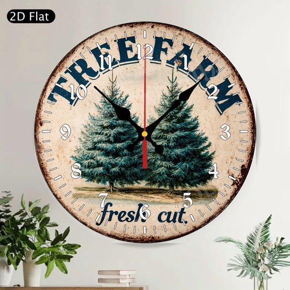 Coastal Nautical Lighthouse Lifebuoy Welcome Round Wall Clock, Silent Wood Decor