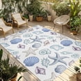 thumbnail image 1 of Coastal Nautical Outdoor Rug for Patio/Deck/Porch, Non-Slip Large Area Rug 5 x 7 Ft, Watercolor Beach Shell Starfish Conch Summer Indoor Outdoor Rugs Washable Area Rugs, Camping Rug Carpet Runner, 1 of 8