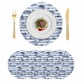 thumbnail image 1 of Coastal Nautical Round 13 Inch Placemats Set of 4, Summer Ocean Sea Corals Blue Striped HeatResistant Non Slip Place Mats for Dining Table, Wipeable Braided Kitchen Table Mats for Housewarming, 1 of 9