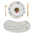 thumbnail image 1 of Coastal Nautical Round 15 Inch Placemats Set of 8, Beach Ocean Starfish Seashells Coral HeatResistant Non Slip Place Mats for Dining Table, Wipeable Braided Kitchen Table Mats for Housewarming, 1 of 9