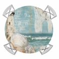thumbnail image 1 of Coastal Nautical Round Tablecloth for 45-54 Inch Tables, Fitted Table Cover with Elastic Edge, Summer Beach Wave Starfish Shell Waterproof Outdoor Table Cloth Protector for Patio Garden Dinner Picnic, 1 of 9